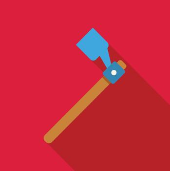 hacha gráfico plano diseño icono rojo antecedentes vector