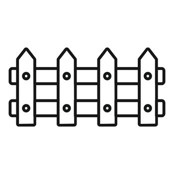 Wooden picket fence segment depicting boundary concept vector