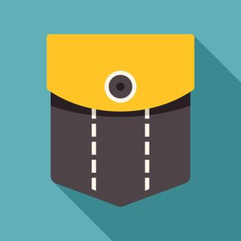 elegante bolsillo con botón cierre plano diseño vector