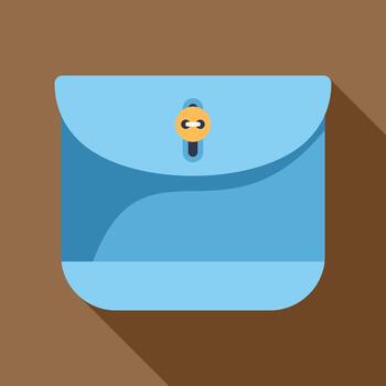 Document folder icon with flat design and long shadow vector