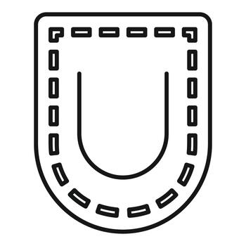 Simple patch object for mending clothes outline vector
