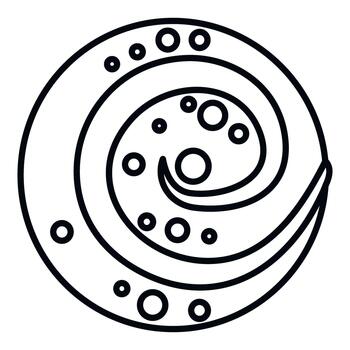 Ammonite fossil shell abstract line drawing art vector