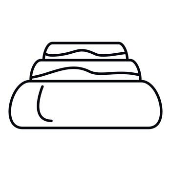Clean folded towel stack line art icon vector