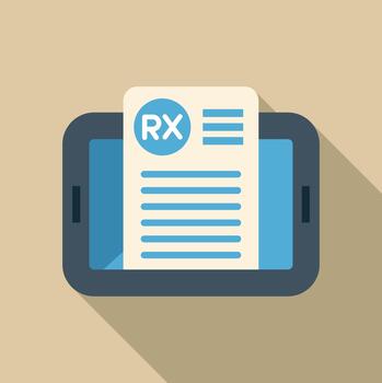 E prescription document showing on digital tablet display vector