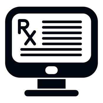 computadora monitor mostrando rx símbolo para mi prescripción Servicio vector