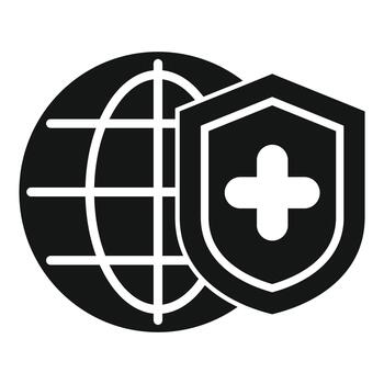 Global health coverage with abstract shield icon vector