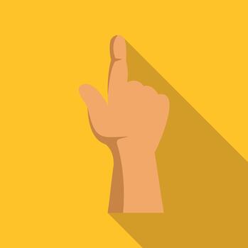 Hand pointing index finger showing up direction vector