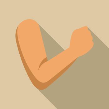 Arm showing strength and power with a clenched fist vector