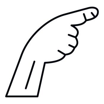 Hand pointing index finger showing direction icon vector