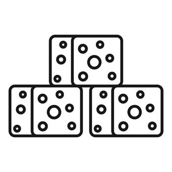 Stack of line art dice representing chance vector