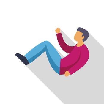 Man falling or floating with long shadow vector