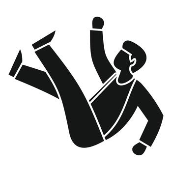 Man falling icon representing accident and gravity concept vector