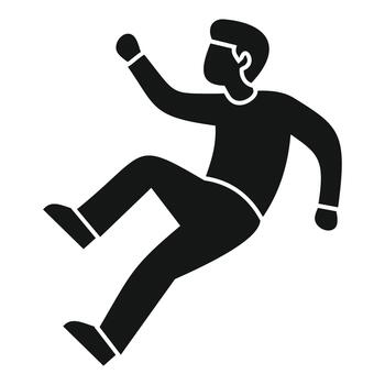 Man icon floating weightless experiencing zero gravity vector