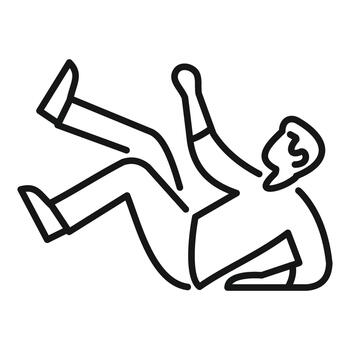 Man falling on floor, slipping on wet surface vector