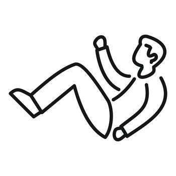 Man floating in zero gravity or falling icon vector