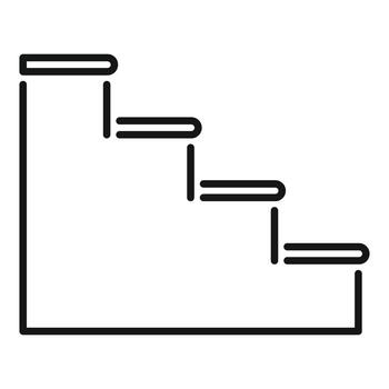 Minimalist stairs icon representing progress and steps vector