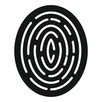 Fingerprint maze icon representing digital identity and security vector