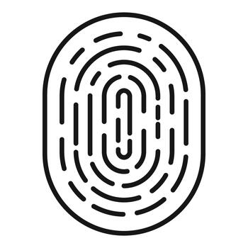 Fingerprint line icon representing digital security and identity vector