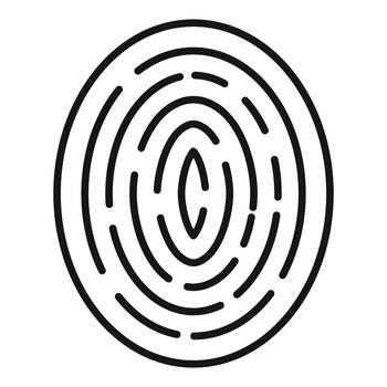 Fingerprint line icon representing identity and security vector