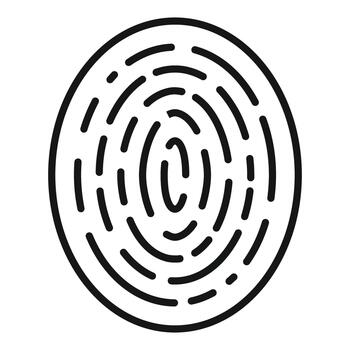 Fingerprint icon representing security, biometrics, and identity authentication vector