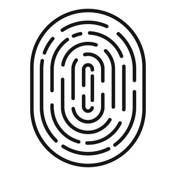 Fingerprint icon representing security and digital identity vector