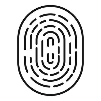impresión del pulgar icono representando biometría seguridad y identidad verificación vector