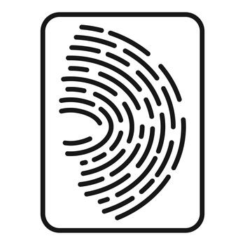 Fingerprint icon representing identity security and biometric access vector