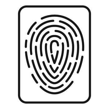 Fingerprint icon representing identity security and access control vector