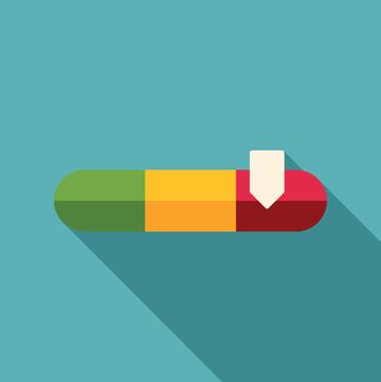 Progress bar indicator with dropdown arrow flat design vector