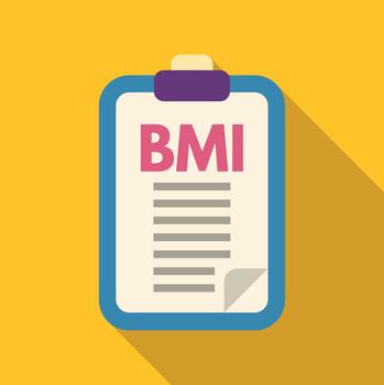 Bmi calculation form on clipboard for health report vector