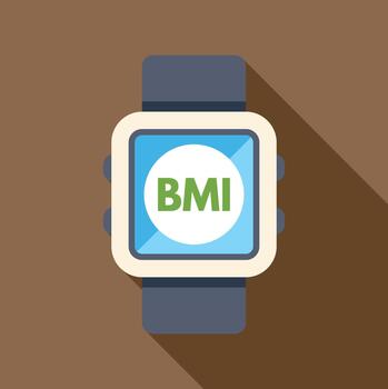 Smartwatch displaying bmi for health monitoring concept vector