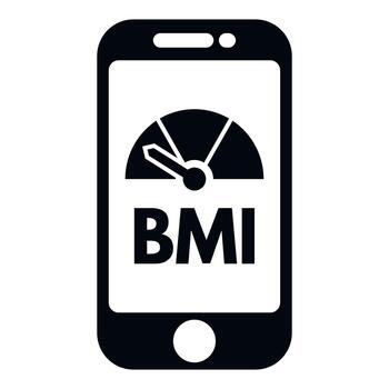 Smartphone displaying bmi app for health tracking vector
