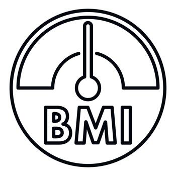 Bmi scale icon representing body mass index calculation vector