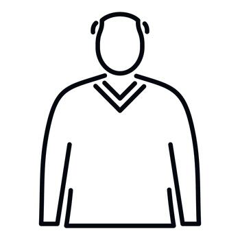 Bald man outline icon representing a user profile vector