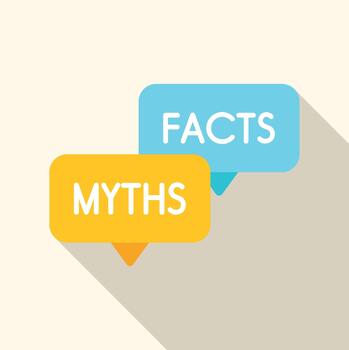 Explaining facts and myths through speech bubbles vector