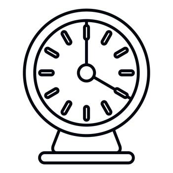 Analog desk clock showing time icon drawing vector
