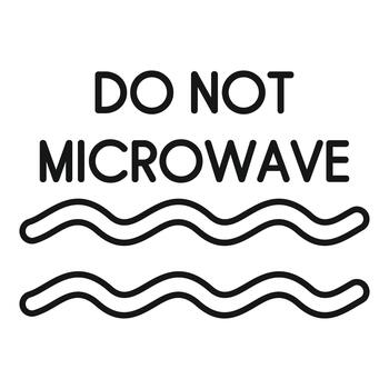 Do not microwave warming instruction label symbol vector