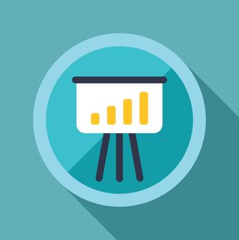 Business presentation analysis graph screen icon improving data vector