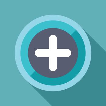 más firmar icono botón plano diseño agregando vector