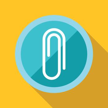 Paperclip icon representing office attachment and document binding vector