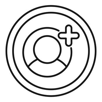 agregando usuario nuevo amigo contacto icono en social medios de comunicación vector