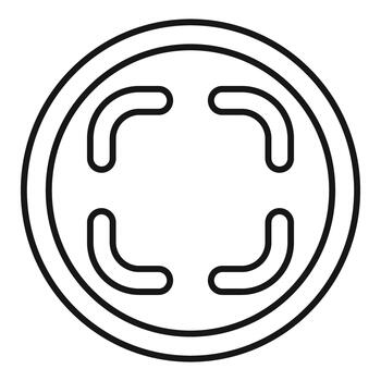 Focusing lens icon representing target and concentration vector