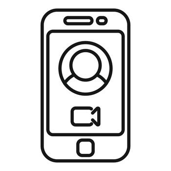 Smartphone displaying call user profile icon vector