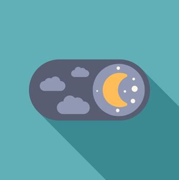 Night mode toggle switch enabling dark interface concept vector