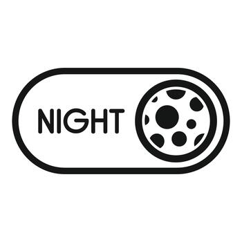 Night mode toggle switch moon user interface icon vector