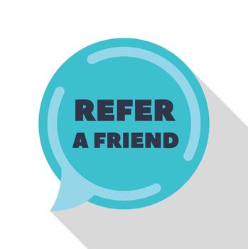 referir un amigo programa notificación habla burbuja vector