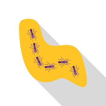 hormigas de marcha en un línea en un camino vector