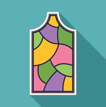 manchado vaso ventana con vistoso resumen mosaico modelo vector