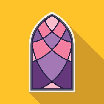 arqueado manchado vaso ventana con vistoso patrones vector