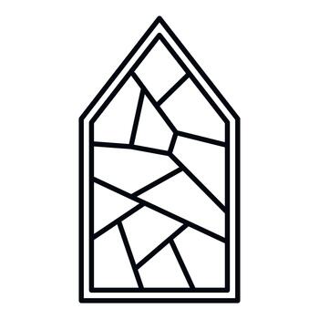 Stained glass window outline creating geometric mosaic pattern vector